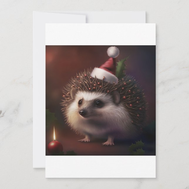 Cute jul Hedgehog , Hedgehog Älskare Gift T-S Julkort (Framsida)