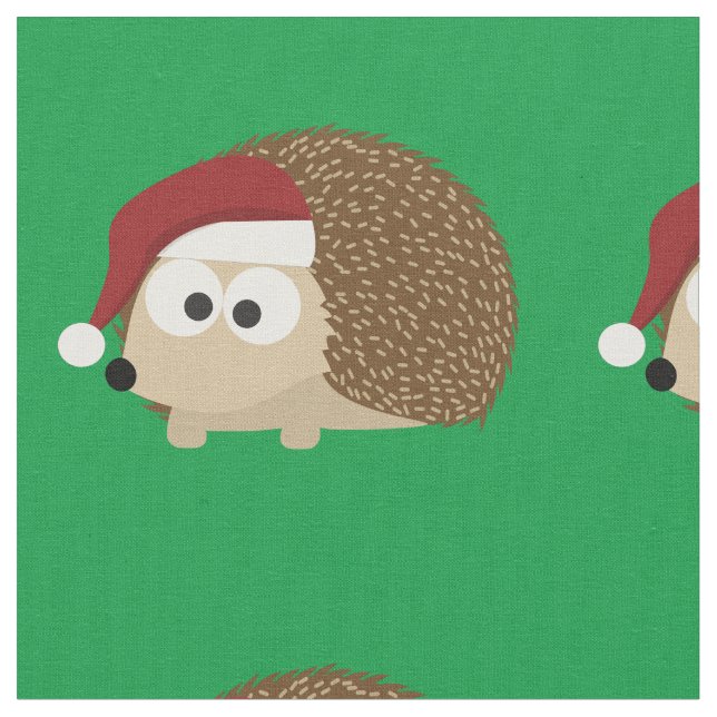 Cute jul Hedgehog Wearing a Santa Hat Tyg (Närbild)