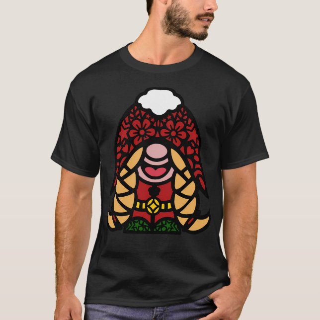 Cute Jul Helgdag Girl Gnome T Shirt (Framsida)
