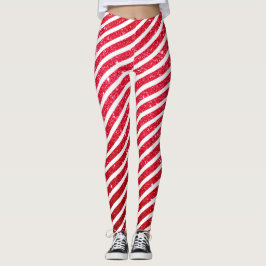 Cute jul-Helgdag i Candy cane, strimlad Mönster Leggings