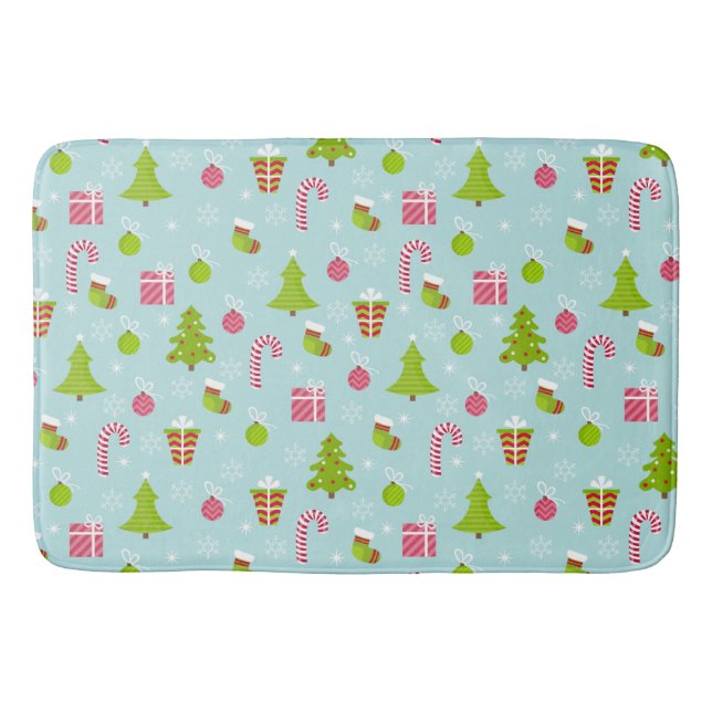 Cute Jul Helgdag Mönster Badrumsmatta (Framsidan)