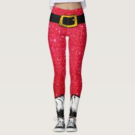 Cute Jul Helgdag Red Glitter Santa Byxor