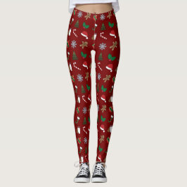 Cute Jul Helgdag Symbols-sortiment Leggings