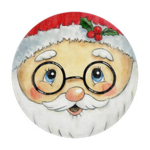 Cute Jul Helgdag Vattenfärgen Santa Ansikte