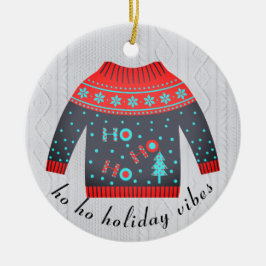 Cute jul Helgdag Vibes Sweater Family Namn Julgransprydnad Keramik