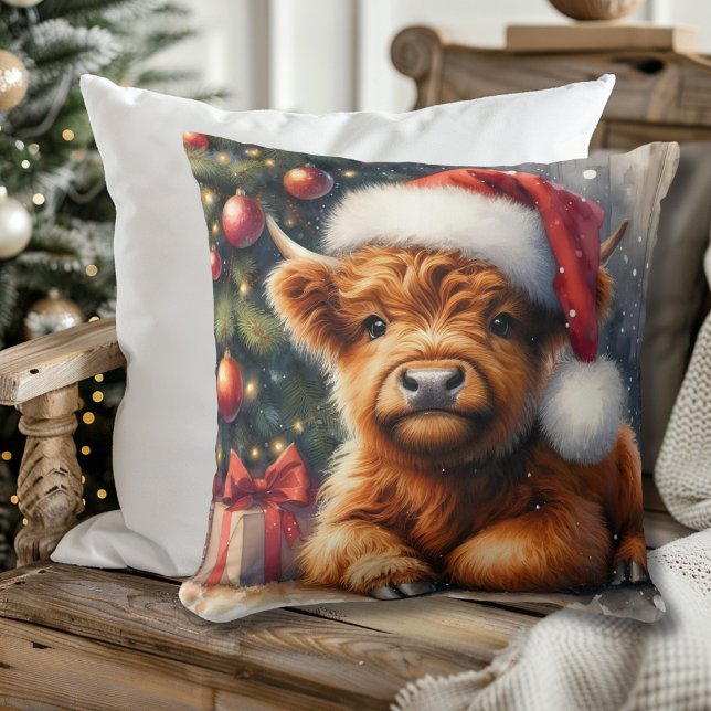 Cute Jul Highland Cow Kudde (Skapare uppladdad)