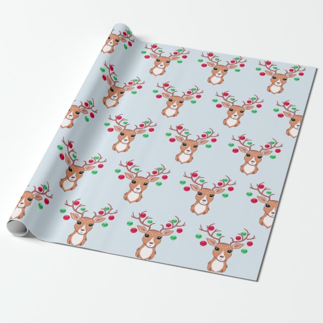 Cute Jul-Hjort Presentpapper (Utrullad)