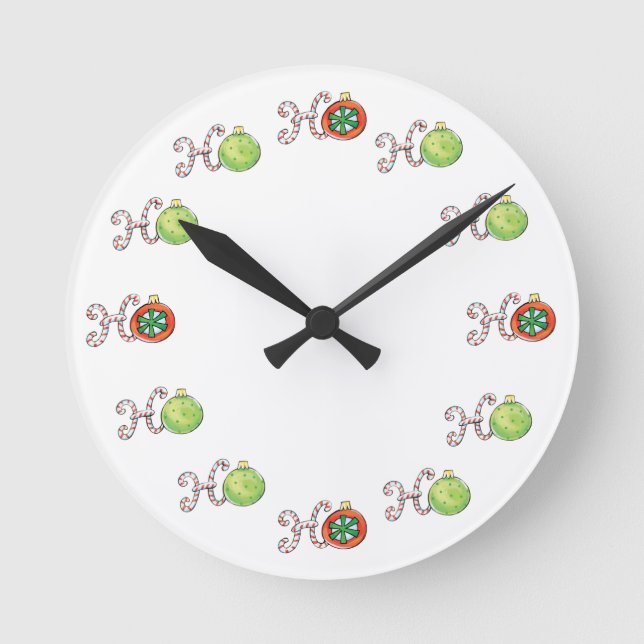 Cute jul Ho Ho Ho, Polkagrisar Rund Klocka (Framsida)