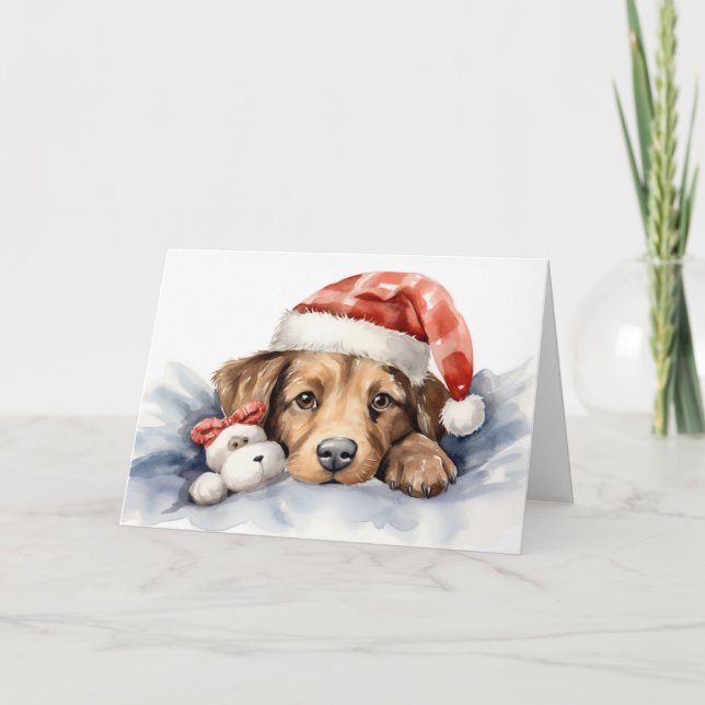 Cute Jul-Hund Kort (Framsida)
