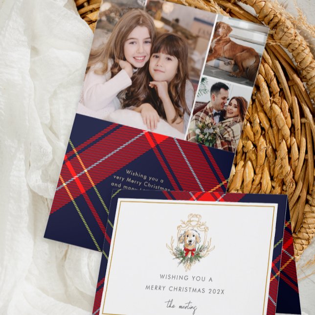 Cute Jul-Hund Play Photo Collage Helgkort (Skapare uppladdad)