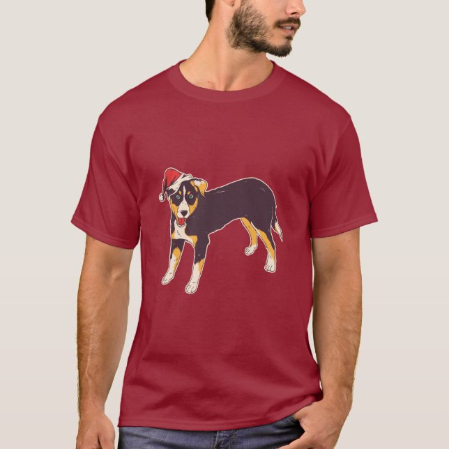 Cute Jul-Hund T Shirt (Framsida)