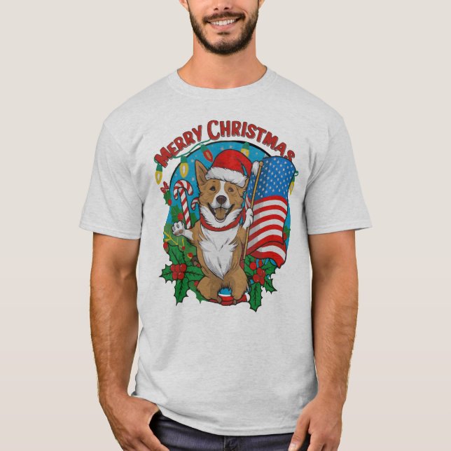 Cute Jul-Hund T Shirt (Framsida)
