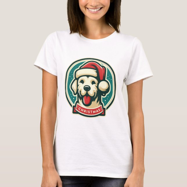 Cute Jul-Hund T Shirt (Framsida)