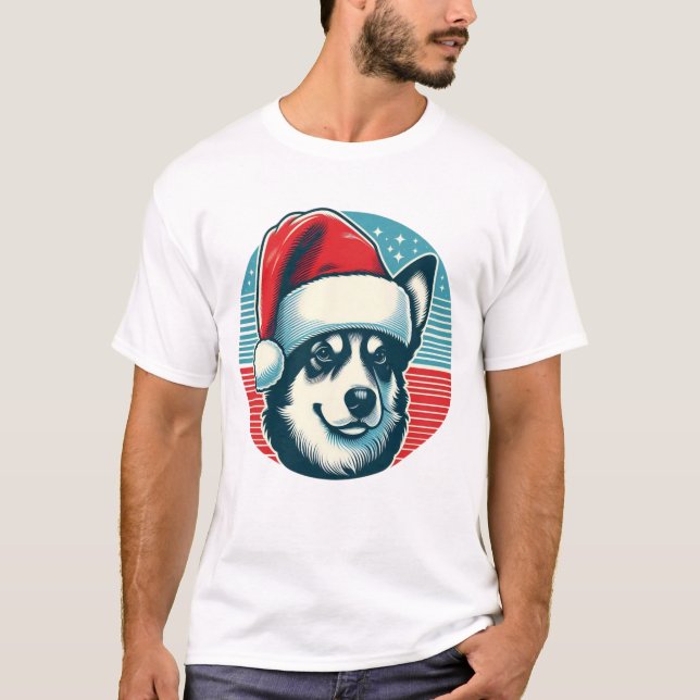 Cute Jul-Hund T Shirt (Framsida)
