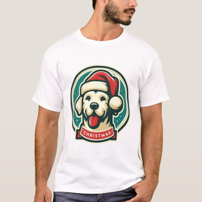 Cute Jul-Hund T Shirt (Framsida)