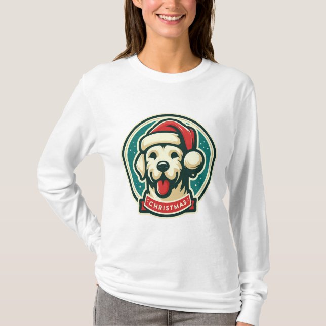Cute Jul-Hund T Shirt (Framsida)