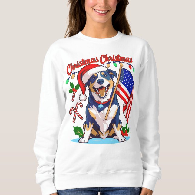 Cute Jul-Hund T Shirt (Framsida)