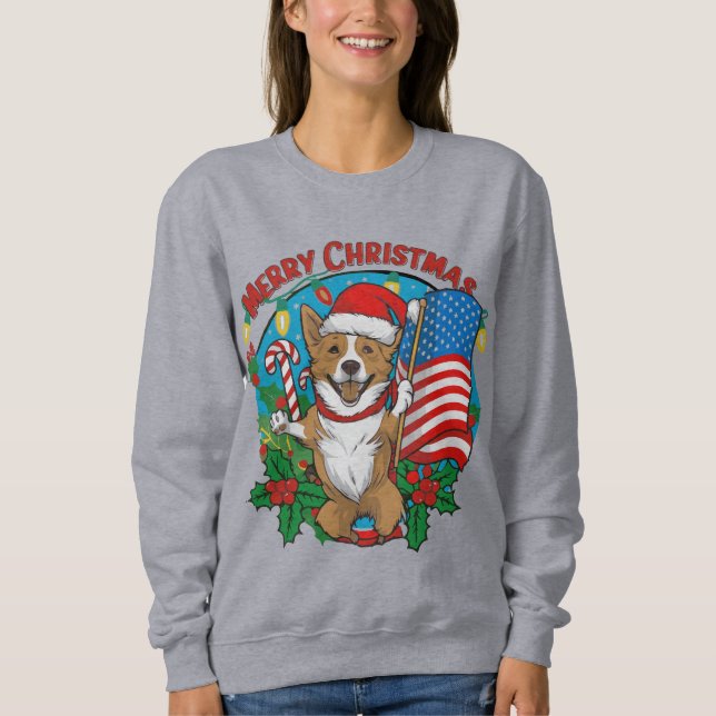 Cute Jul-Hund T Shirt (Framsida)