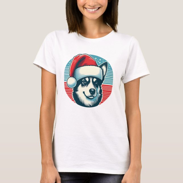 Cute Jul-Hund T Shirt (Framsida)