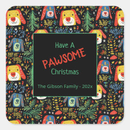 Cute jul Hundar Fyrkantigt Klistermärke