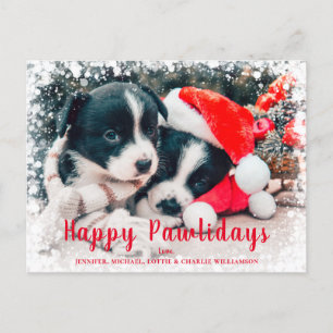 Cute Jul Hundar Lycklig Pawlidays Helg Vykort