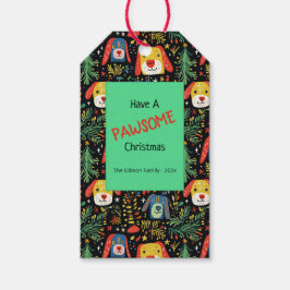 Cute jul Hundar Presentetikett