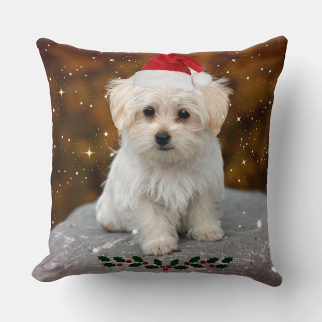 Cute jul Jultomten Maltesisk marionett Kudde (Framsida)