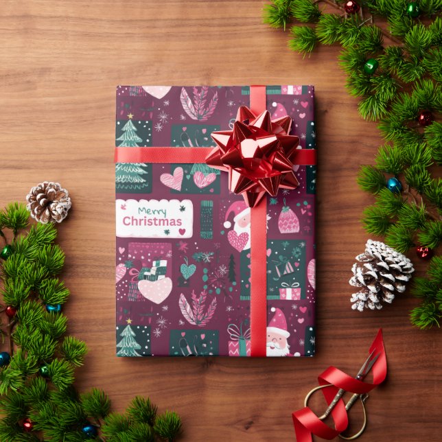 Cute Jul Jultomten mönster Presentpapper (Julgåva)