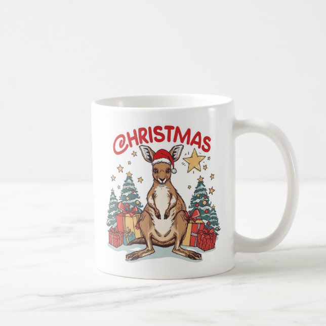 Cute jul Kangaroo Mugg med Festive Träd (Höger)
