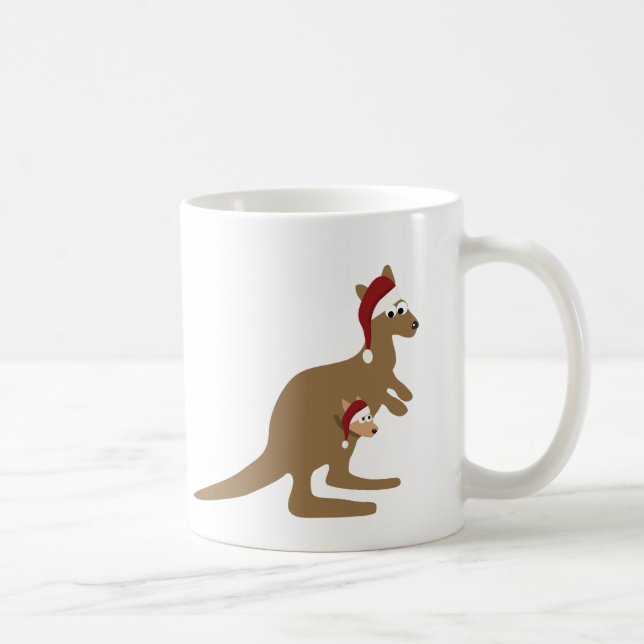Cute Jul Kangaroos Kaffemugg (Höger)