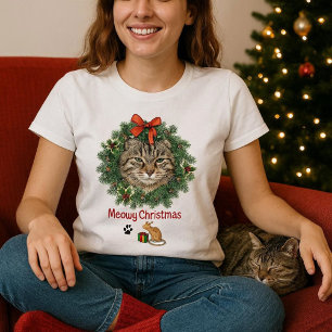 Cute jul Katt Fotoandedräkt T Shirt