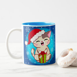 Cute jul Kattunge Snowflake Mugg