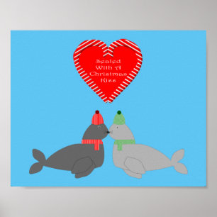 Cute jul Kissing Sälar Poster