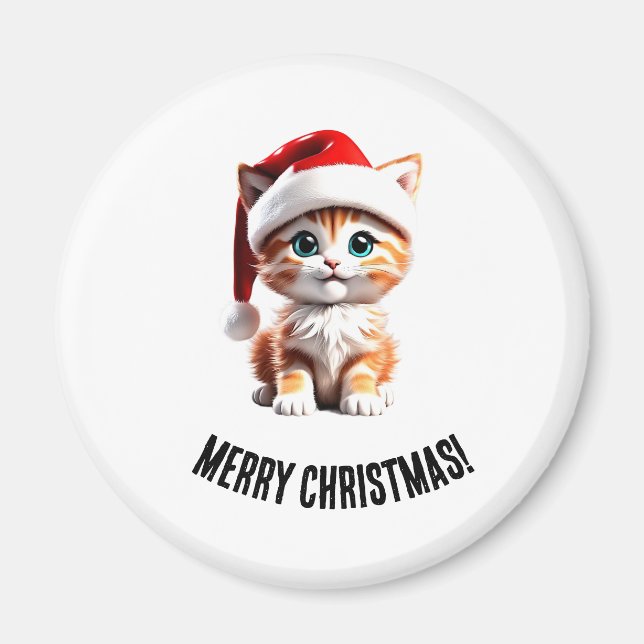 Cute Jul Kitten Magnet (Framsidan)