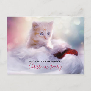 Cute Jul Kitten Party Inbjudan