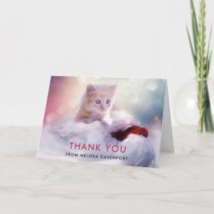 Cute Jul Kitten Tack Kort