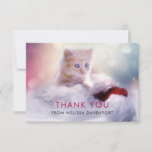 Cute Jul Kitten Tack Kort