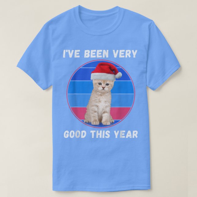 Cute Jul Kittens Cats Santa Jag har varit Bra T T Shirt (Design framsida)
