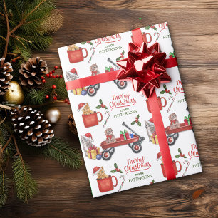 Cute jul Kittens Mönster Presentpapper