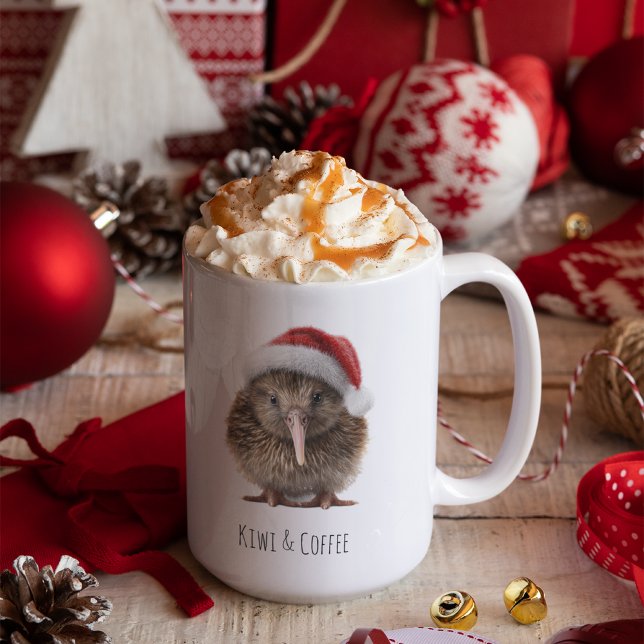 Cute Jul Kiwi, anpassningsbar Kaffemugg (Skapare uppladdad)