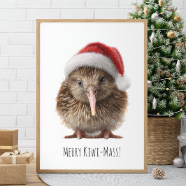 Cute Jul Kiwi, anpassningsbar Poster