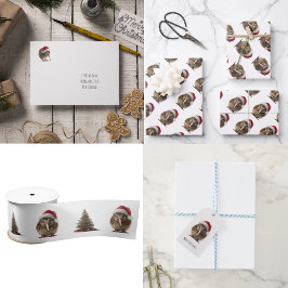 Cute Jul Kiwi, anpassningsbar Presentetikett