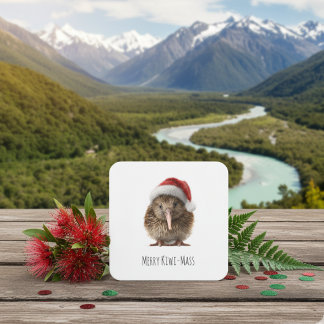 Cute Jul Kiwi, anpassningsbar Underlägg Papper Kvadrat