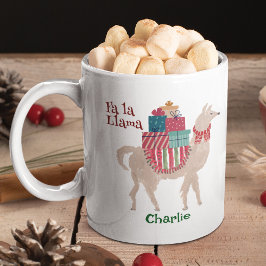 Cute jul Llama Personlig Animal Helgdag Kaffemugg