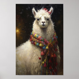 Cute jul Llama Poster