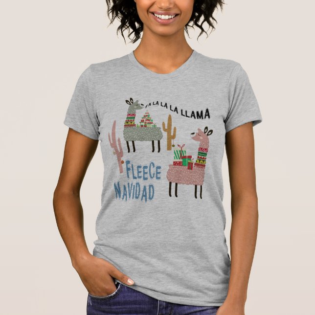 Cute jul Llamas T Shirt (Framsida)