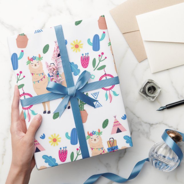 Cute Jul Mexikanska Llamas Presentpapper (Gifting)