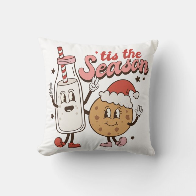 Cute jul Mjölk och Cookie Kudde (Framsida)