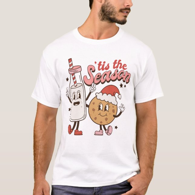 Cute jul Mjölk och Cookie T Shirt (Framsida)
