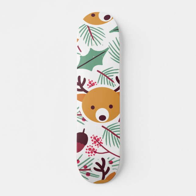 Cute jul Mönster Mini Skateboard Bräda 18,5 Cm (Framsida)